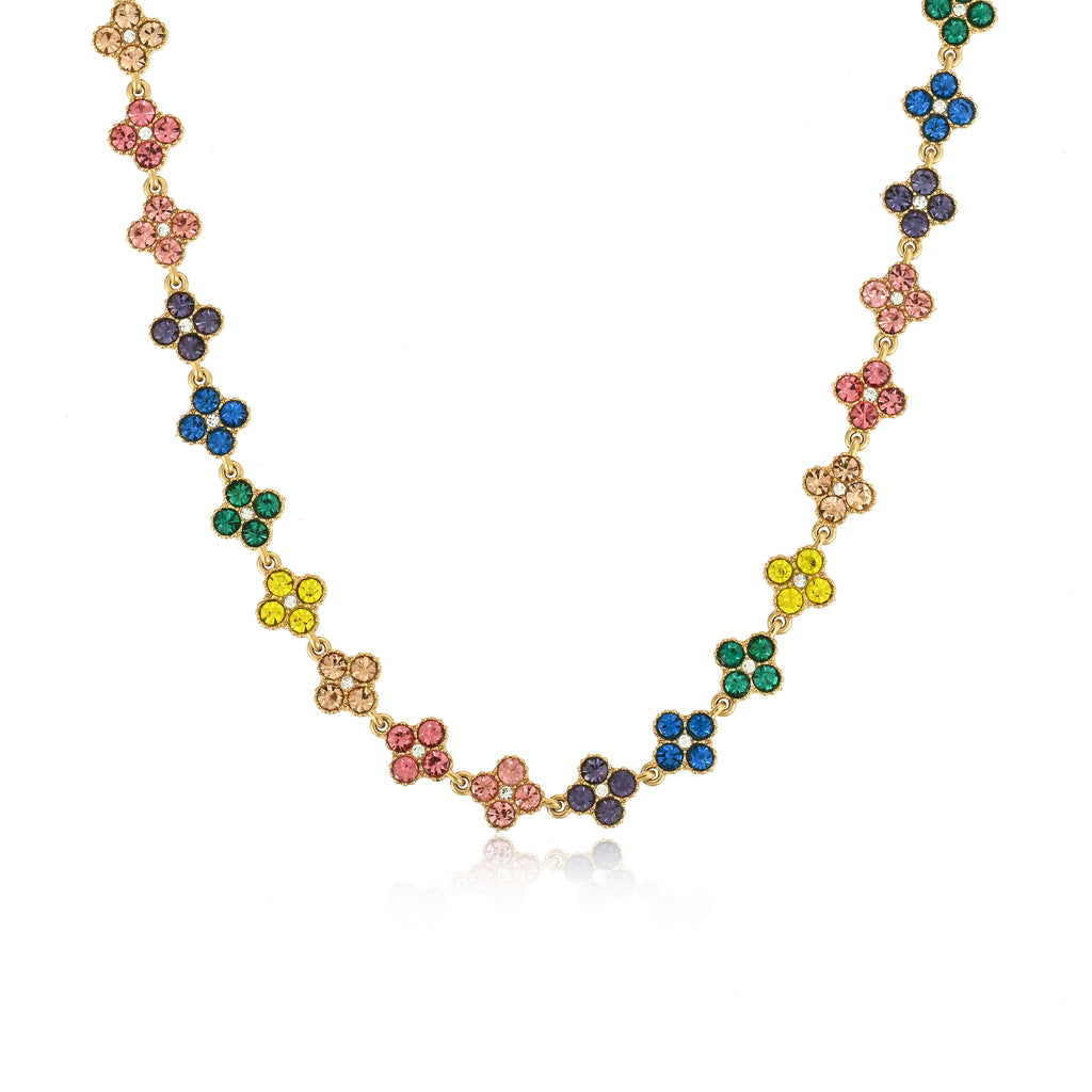 MULTIFLOWER Necklace Stainless Steel Untarnish Multicolor
