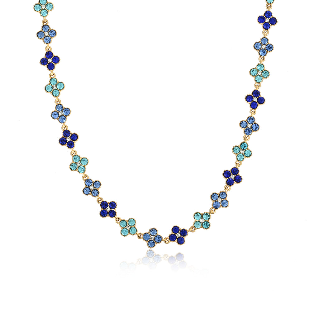 MULTIFLOWER Necklace Stainless Steel Untarnish Blu