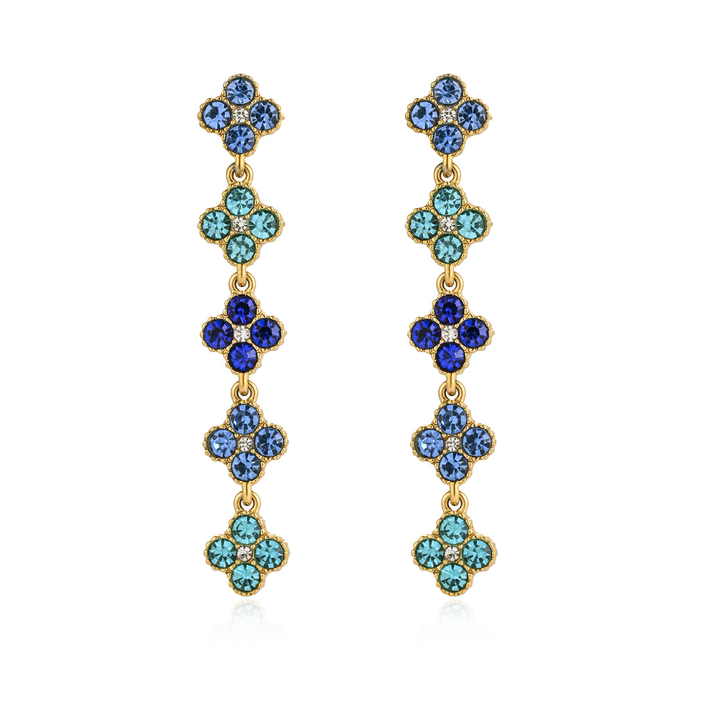MULTIFLOWER Earrings Stainless Steel Untarnish Blue