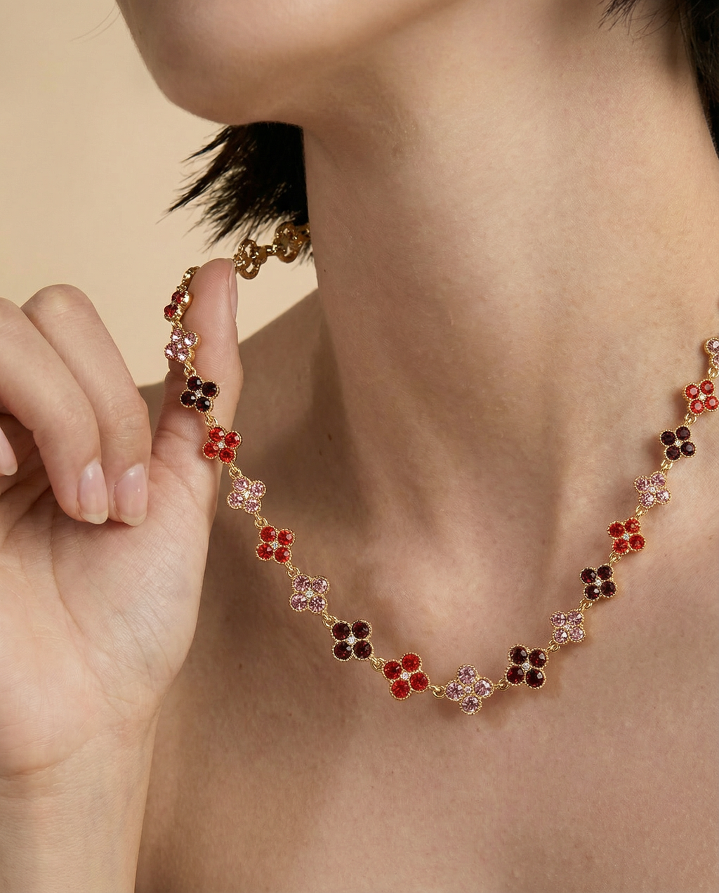 MULTIFLOWER Necklace Stainless Steel Untarnish Green