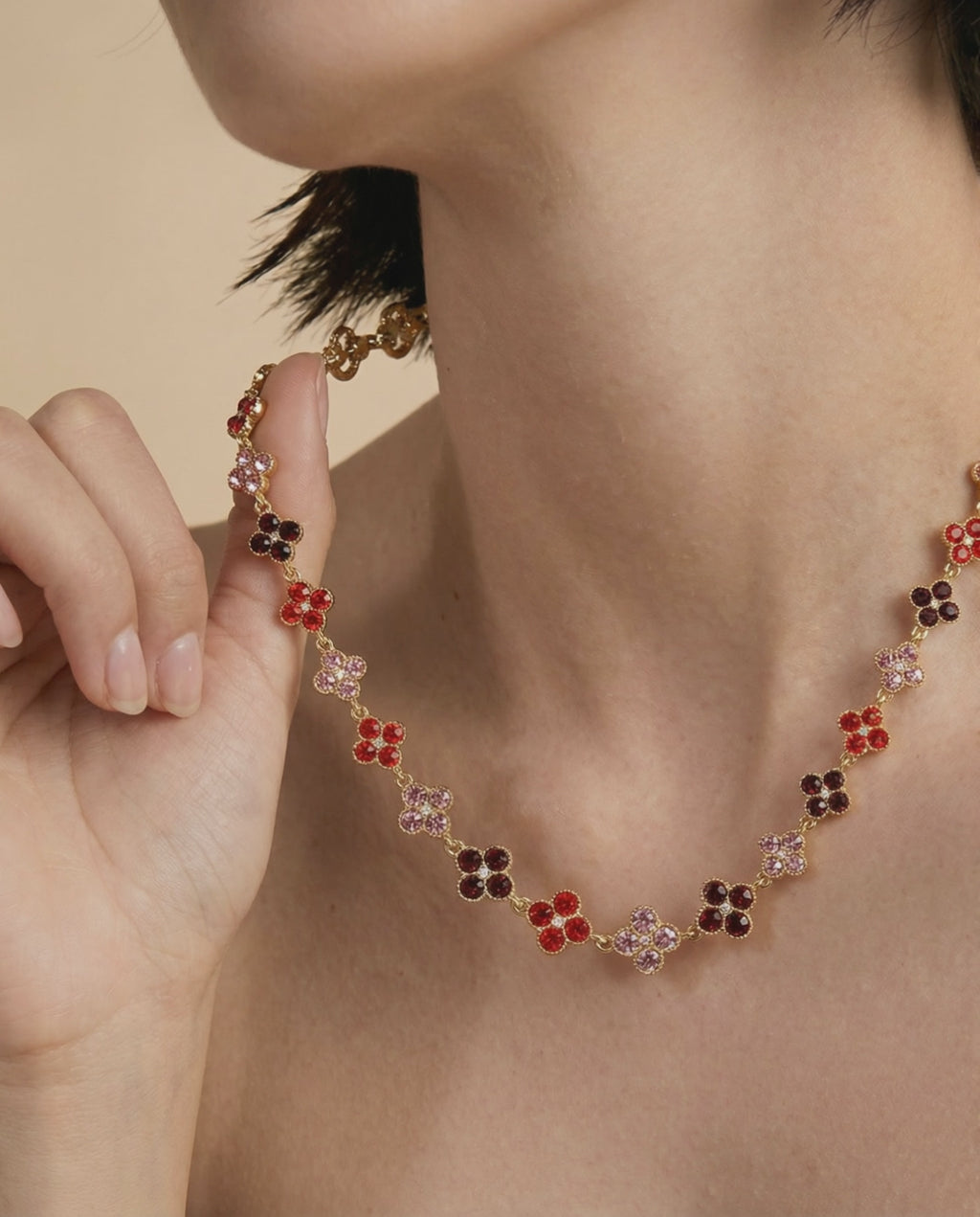 MULTIFLOWER Necklace Stainless Steel Untarnish Green